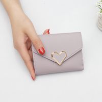 Fashion Heart Shape Solid Color Tassel Square Flip Cover Small Wallet sku image 9