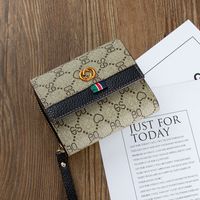 Fashion Geometric Printing Square Zipper Buckle Small Wallet sku image 1