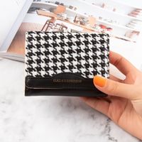 Women's Houndstooth Pu Leather Buckle Wallets main image 5