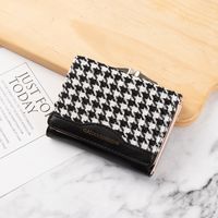 Women's Houndstooth Pu Leather Buckle Wallets sku image 1