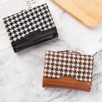Women's Houndstooth Pu Leather Buckle Wallets main image 1
