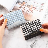 Women's Houndstooth Pu Leather Buckle Wallets main image 2