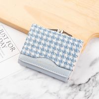 Women's Houndstooth Pu Leather Buckle Wallets sku image 3
