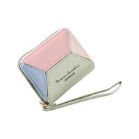 Fashion Solid Color Square Zipper Small Wallet main image 4