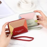 Fashion Solid Color Square Zipper Small Wallet main image 3