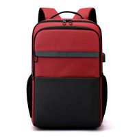 Fashion Solid Color Square Zipper Functional Backpack sku image 1