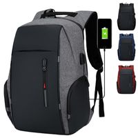 Business Solid Color Square Zipper Functional Backpack main image 1