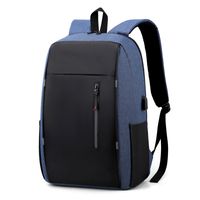 Business Solid Color Square Zipper Functional Backpack sku image 8