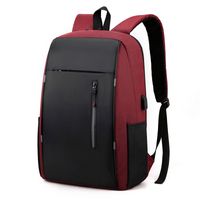 Business Solid Color Square Zipper Functional Backpack sku image 7