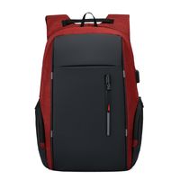 Business Solid Color Square Zipper Functional Backpack sku image 16