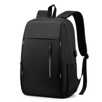 Business Solid Color Square Zipper Functional Backpack sku image 5
