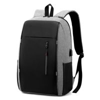 Business Solid Color Square Zipper Functional Backpack sku image 6