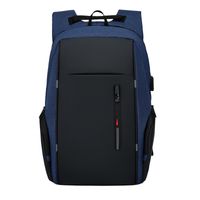 Business Solid Color Square Zipper Functional Backpack sku image 19
