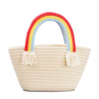 Women's Small Straw Solid Color Fashion Weave Bucket Straw Bag main image 4