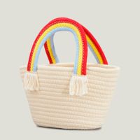Women's Small Straw Solid Color Fashion Weave Bucket Straw Bag main image 3