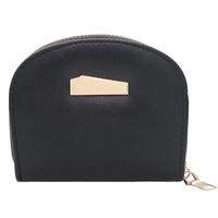 Business Solid Color Semicircle Zipper Card Holder main image 5