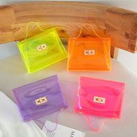 Fashion Solid Color Transparent Square Buckle Jelly Bag main image 6