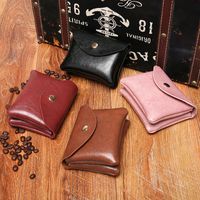 Unisex Solid Color Pu Leather Flip Cover Coin Purses main image 1