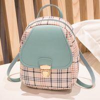 Fashion Plaid Square Zipper Fashion Backpack sku image 2