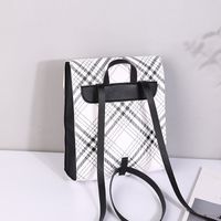 Vintage Style Stripe Metal Button Square Buckle Fashion Backpack main image 3