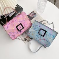 Women's Medium Pu Leather Geometric Stripe Fashion Printing Square Magnetic Buckle Crossbody Bag main image 1