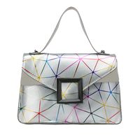 Women's Medium Pu Leather Geometric Stripe Fashion Printing Square Magnetic Buckle Crossbody Bag sku image 3