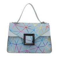 Women's Medium Pu Leather Geometric Stripe Fashion Printing Square Magnetic Buckle Crossbody Bag sku image 2