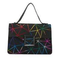 Women's Medium Pu Leather Geometric Stripe Fashion Printing Square Magnetic Buckle Crossbody Bag sku image 4