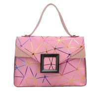 Women's Medium Pu Leather Geometric Stripe Fashion Printing Square Magnetic Buckle Crossbody Bag sku image 1