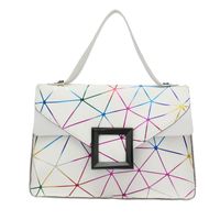 Women's Medium Pu Leather Geometric Stripe Fashion Printing Square Magnetic Buckle Crossbody Bag sku image 5