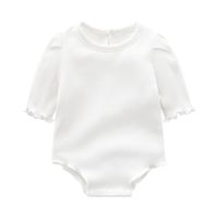 Süß Einfarbig 100% Baumwolle Taste Baby Kleidung sku image 1