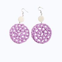 Vacation Solid Color Rattan Drop Earrings main image 5