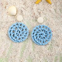 Vacation Solid Color Rattan Drop Earrings main image 4