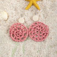 Vacation Solid Color Rattan Drop Earrings main image 2