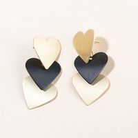 Fashion Triangle Heart Shape Metal Drop Earrings main image 3