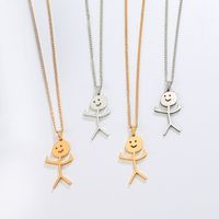 Stainless Steel Simple Style Plating Cartoon Character Pendant Necklace main image 1