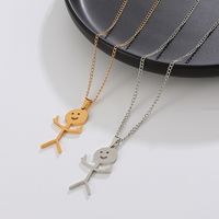 Stainless Steel Simple Style Plating Cartoon Character Pendant Necklace main image 2