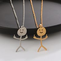 Stainless Steel Simple Style Plating Cartoon Character Pendant Necklace main image 3