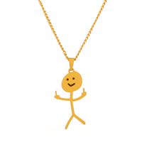 Stainless Steel Simple Style Plating Cartoon Character Pendant Necklace main image 5
