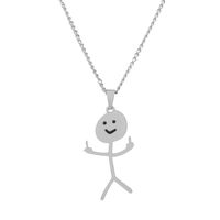 Stainless Steel Simple Style Plating Cartoon Character Pendant Necklace sku image 2