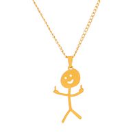Stainless Steel Simple Style Plating Cartoon Character Pendant Necklace sku image 3