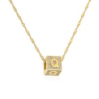 Fashion Letter Copper Pendant Necklace Gold Plated Zircon Copper Necklaces sku image 17