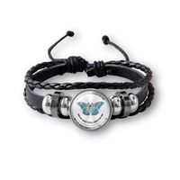 Fashion Butterfly Bird Pu Leather Inlay Gem Bracelets 1 Piece sku image 4