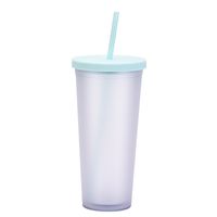 2022 New Double Plastic Straw Cup Outdoor Sports Cup sku image 16