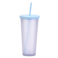 2022 New Double Plastic Straw Cup Outdoor Sports Cup sku image 22