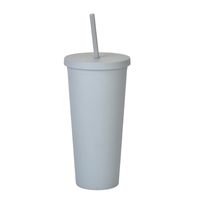 Double-layer Plastic Straw Cup With Lid 24oz Large-capacity Plastic Frosted Ready-to-hand Water Cup sku image 9
