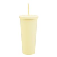 Double-layer Plastic Straw Cup With Lid 24oz Large-capacity Plastic Frosted Ready-to-hand Water Cup sku image 10
