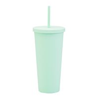 Double-layer Plastic Straw Cup With Lid 24oz Large-capacity Plastic Frosted Ready-to-hand Water Cup sku image 18