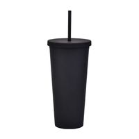 Double-layer Plastic Straw Cup With Lid 24oz Large-capacity Plastic Frosted Ready-to-hand Water Cup sku image 19