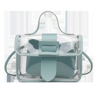 Fashion Solid Color Transparent Square String Handbag main image 4